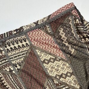 Vintage Catherines Brown Patchwork Fully Lined Elastic Waist‎ Handkerchief Skirt